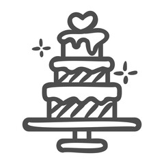 wedding cake handdrawn icon