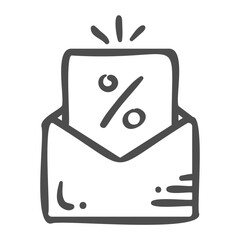 email advertising handdrawn icon