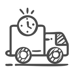 delivery time handdrawn icon