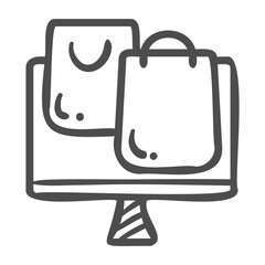 online shop handdrawn icon