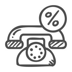 phone support handdrawn icon