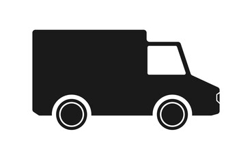 Simple truck with body flat icon