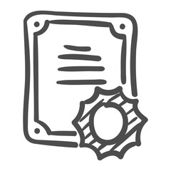 certificate handdrawn icon