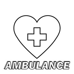 Obraz premium Illustration health care icon, cross in heart. Illustration of medicine on health care