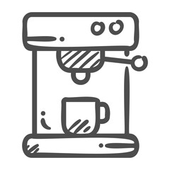 coffee maker handdrawn icon
