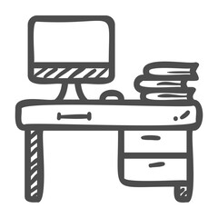 desk handdrawn icon