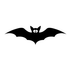 Simple illustration of bat silhouette for halloween day greeting cards