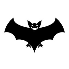 Simple illustration of bat silhouette for halloween day greeting cards