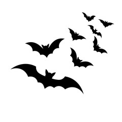 Simple illustration of bats silhouette for halloween day greeting cards