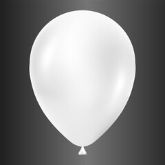 White balloon illustration for carnival isolated on dark background