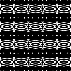 Dark background with abstract shapes. Black and white texture. Seamless monochrome repeating pattern for web page, textures, card, poster, fabric, textile.