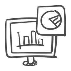 computer analysis handdrawn icon