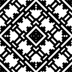 Dark background with abstract shapes. Black and white texture. Seamless monochrome repeating pattern for web page, textures, card, poster, fabric, textile.