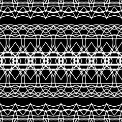 Dark background with abstract shapes. Black and white texture. Seamless monochrome repeating pattern for web page, textures, card, poster, fabric, textile.