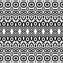 Dark background with abstract shapes. Black and white texture. Seamless monochrome repeating pattern for web page, textures, card, poster, fabric, textile.