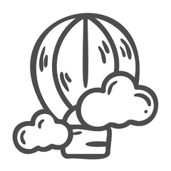 air balloon handdrawn icon