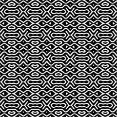 Dark background with abstract shapes. Black and white texture. Seamless monochrome repeating pattern for web page, textures, card, poster, fabric, textile.