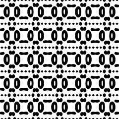 Dark background with abstract shapes. Black and white texture. Seamless monochrome repeating pattern for web page, textures, card, poster, fabric, textile.