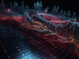 Data Network Nebulae with a Multi-Colored Visual Representation of Connected Nodes Generated by AI