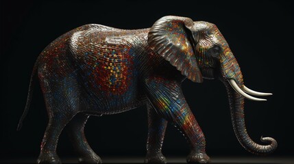 Obraz premium Vibrant Diversity as a Fictional African Elephant Showing its Colors Generated by AI