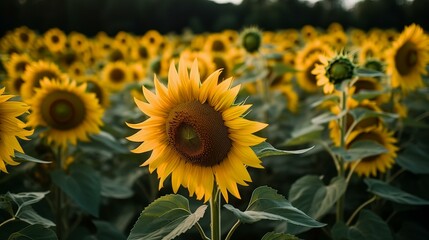 Sunflowers in the Sun
