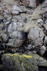 Cliffs on the coast of North East Scotland between Aberdeen city and Cove - Scotland - UK