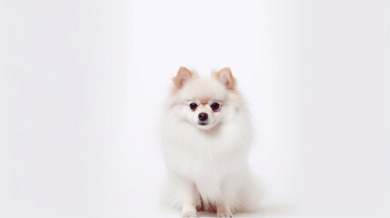 animal on the white Backgroundswayok dog Pomeranian Spitz generative ai