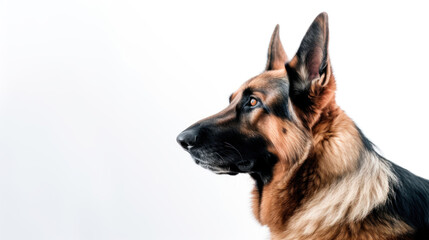 animal on the white Background German Shepherd generative ai