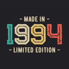 1994 vintage retro t shirt design, vector, black background