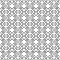 Stylish texture with figures from lines.Abstract geometric black and white pattern for web page, textures, card, poster, fabric, textile. Monochrome graphic repeating design. 