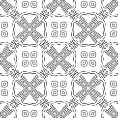 Stylish texture with figures from lines.Abstract geometric black and white pattern for web page, textures, card, poster, fabric, textile. Monochrome graphic repeating design. 