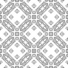 Stylish texture with figures from lines.Abstract geometric black and white pattern for web page, textures, card, poster, fabric, textile. Monochrome graphic repeating design. 
