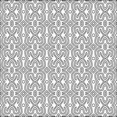 Stylish texture with figures from lines.Abstract geometric black and white pattern for web page, textures, card, poster, fabric, textile. Monochrome graphic repeating design. 