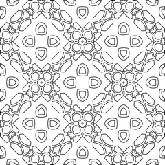 Stylish texture with figures from lines.Abstract geometric black and white pattern for web page, textures, card, poster, fabric, textile. Monochrome graphic repeating design. 