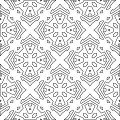 Stylish texture with figures from lines.Abstract geometric black and white pattern for web page, textures, card, poster, fabric, textile. Monochrome graphic repeating design. 