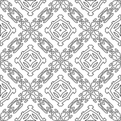 Stylish texture with figures from lines.Abstract geometric black and white pattern for web page, textures, card, poster, fabric, textile. Monochrome graphic repeating design. 