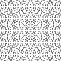 Stylish texture with figures from lines.Abstract geometric black and white pattern for web page, textures, card, poster, fabric, textile. Monochrome graphic repeating design. 