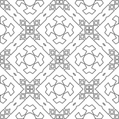 Stylish texture with figures from lines.Abstract geometric black and white pattern for web page, textures, card, poster, fabric, textile. Monochrome graphic repeating design. 