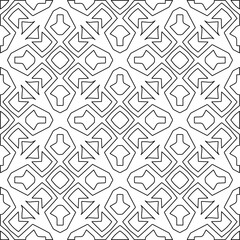Stylish texture with figures from lines.Abstract geometric black and white pattern for web page, textures, card, poster, fabric, textile. Monochrome graphic repeating design. 