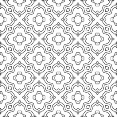 Stylish texture with figures from lines.Abstract geometric black and white pattern for web page, textures, card, poster, fabric, textile. Monochrome graphic repeating design. 