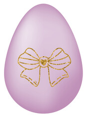 Purple Easter Egg with Glitter Pattern