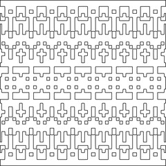 Stylish texture with figures from lines.Abstract geometric black and white pattern for web page, textures, card, poster, fabric, textile. Monochrome graphic repeating design. 