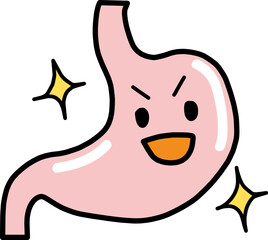 健康な胃をキャラクターっぽくデフォルメしたイラスト