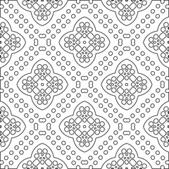 Stylish texture with figures from lines.Abstract geometric black and white pattern for web page, textures, card, poster, fabric, textile. Monochrome graphic repeating design. 