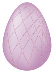 Purple Easter Egg with Glitter Pattern