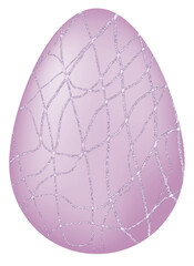 Purple Easter Egg with Glitter Pattern