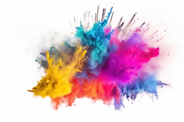 Fototapeta na wymiar a group of colored powder sprinkles on a white background. generative ai