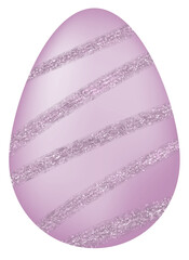 Purple Easter Egg with Glitter Pattern