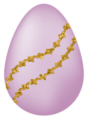 Purple Easter Egg with Glitter Pattern