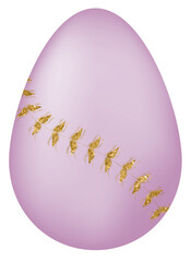 Purple Easter Egg with Glitter Pattern